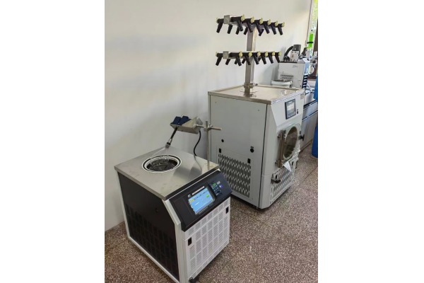 江苏某高校订购T型架型冷冻干燥机及旋动机用于生物化学冻干实验项目